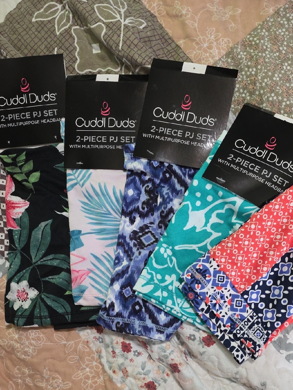 Cuddl Duds Assorted Floral & Patterned Headbands- Black, Pink, Blue, Teal, Red
